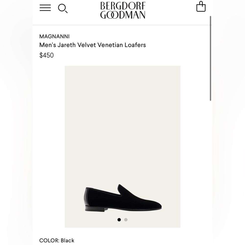 Magnanni Jareth Velvet Black Loafers size 9